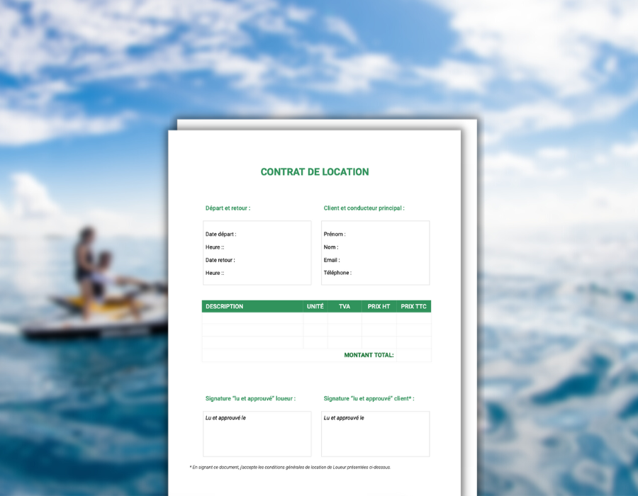 Mod Les De Contrat De Location Jet Ski Rodeeo